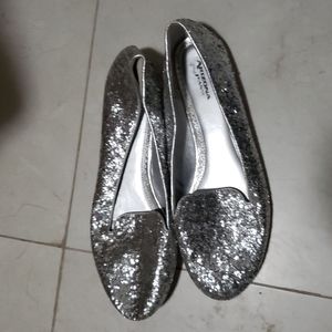 Silver glitter shoes